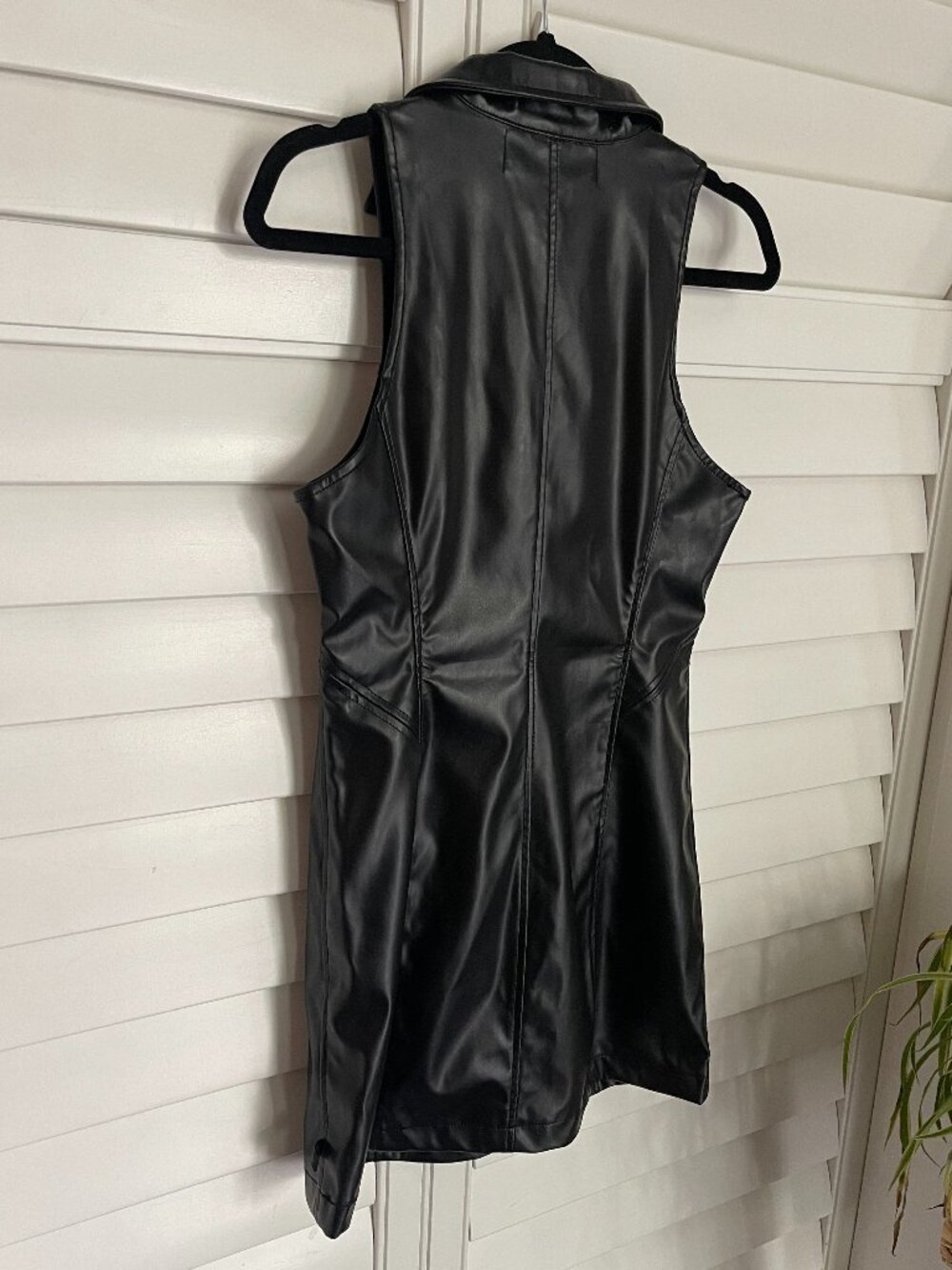 *NWT VTG* Tripp NYC Faux Leather Zip Front Mini Dress Size Medium - Picture 5 of 9